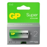 GP Super Alkaline C-battery 14A/LR14, 2-pc