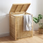 Panier à linge Vimmerby bambou 64 x 53 x 39 cm naturel beige [en.casa]