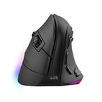 MARSGAMING MM-SK, Souris Gaming sans Fil Verticale, Design Ergonomique, Éclairage RGB Chroma, Capteur Optique Pixart 8400DPI, Switchs Mécaniques Huano, 9 Boutons Programmables, Souris Tri-Mode, Noir