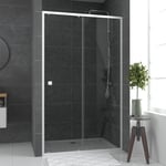 Paroi porte de douche Coulissante blanc 120x185cm - extensible - WHITY slide 120