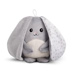 myHummy Peluche bruit blanc bébé Lapin Premium Gris | Peluche bruit blanc bébé | Machine à bruit blanc - battement coeur bruit des vagues | avec capteur de sommeil