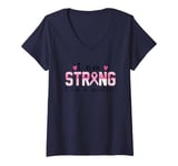 Womens I Am Strong I Am A Survivor Inspirational V-Neck T-Shirt