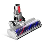 Brosse motorisée électrique turbo compatible pour Dyson V7 V8 V10 V11 V15, brosse avec rouleau souple pour parquet carrelage avec lumière led,