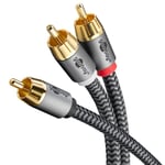 Goobay Câble 1 en 2 RCA, 5 m Connecteur Cinch (woofer, center) > 2x Connecteur Cinch (woofer)