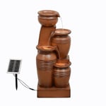 Teamson Home Fontaine Cascade Solaire 4 Niveaux Terracotta Exterieur