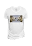 T-Shirt Homme Col V Brebis Face A Face Moutons Animaux Domestiques Photo Drole