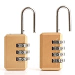 2Pc COMBINATION PADLOCKS Three Four Digit Number Code Locks Luggage Locker Bag