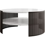 Bestmobilier - Cruz - table basse - effet marbre blanc et noir - 75 cm