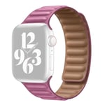 Klockarmband i äkta läder till Apple Watch Series 8 (45mm) / Watch Ultra - Rosa Ros Rosa