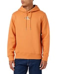 Calvin Klein Jeans Men Hoodie Monologo , Orange (Burnt Clay), XS