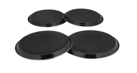 BLACK STAINLESS STEEL METAL ELECTRIC COOKER HOB RING COVER COVERS LID SET OF 4