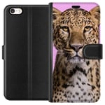 Apple iPhone 5s Sort Lommebokdeksel Leopard