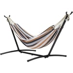 Galapagos Hamac autoportant en tissu, armature en acier et sac de rangement Brown Shades - Zendea