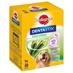 112 + 28 på köpet! Pedigree Dentastix tuggpinnar - Fresh Daily Fresh för stora hundar (>25 kg)