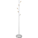 DRW Porte-manteau sur pied en forme d'arbre blanc et marron 30 x 30 x 175 cm