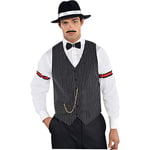 amscan Men's - Adults Roaring 20s Gangster Vest 1 Pc, Multicolor, One Size UK (Pack of 3)