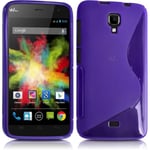 Housse Etui Coque S-Line Translucide Violet Pour Wiko Bloom + Film De Protection