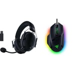 Razer BlackShark V2 Pro - Casque de Jeu Esports Premium sans Fil Noir & Basilisk V3 - Souris Gaming avec Fil, capteur Optique 26K DPI, Interrupteur de Souris de Jeu Le Plus Rapide, Noir