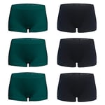 Libella Lot de 6 Culotte Shorty Femme Boxers Hipsters sans Couture en Tissu Microfibre Doux 3908 BDGR L/XL