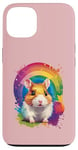 Coque pour iPhone 13 hamster accessoire drôle meme animaux anniversaire enfant multicolore