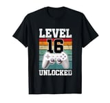 16 Year Old Gaming Level 16 Unlocked Gamers 16th Birthday T-Shirt