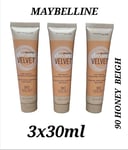 3xMAYBELLINE DREAM VELVET SOFT MATTE HYDRATING FOUNDATION 90 HONEY BEIGE - 30ML