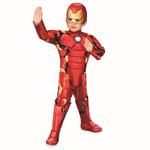 Rubie's 7020353T4T000 Marvel: Spidey and His Amazing Friends Iron Man Panther Deluxe Costume Kids Fancy Dress, Boys, Single, Multicolour, 3-4 Years