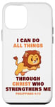 Coque pour iPhone 12 mini I Can Do All Things Through Christ – Philippians 4:13 Lion