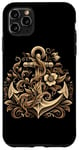 Coque pour iPhone 11 Pro Max Symbole de la mer ancre cool dans un style Art nouveau style Noël