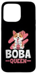 Coque pour iPhone 15 Pro Max Boba Queen - Thé au lait pour chien - Pour amoureux des perles