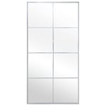DRW Miroir Mural rectangulaire de fenêtre en métal Blanc 80x2x160cm