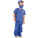 PRETEND TO BEE Kids Medic/Doctors Costume with Surgical Mask, Unisex, Blue, 3-5 Years
