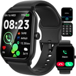 Montre Connectée Homme Femme Avec Appel Bluetooth - 1,8"" Smartwatch Homme Avec Alexa,Montre Sport Avec 110+ Sportifs,Podomètre,Moniteur De Fréquence Cardiaque/Spo2/Sommeil,300 Mah,Pour Android Ios