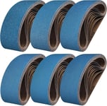 Bandes Abrasives 75X457mm, Bandes Abrasives en Corindon de Zirconium Grain 40/60/80/120/240/400 pour Ponceuse à Bande pour Métal, Bois - 6 Pièces