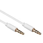 3m Slim 3.5mm WHITE Headphone Aux Stereo Jack Male to Male Car Audio Phone Cable