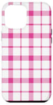 iPhone 12 Pro Max Pink Checkered Plaid Flannel Gingham Pattern Checker Rustic Case