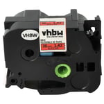 vhbw 1x Ruban compatible avec Brother PT D800W, P900W, P950NW, E800W, P900, P900NW imprimante d'étiquettes 36mm Noir sur Rouge, flexible