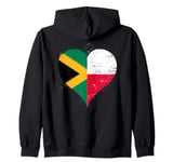 Vintage Flag in Heart for Jamaica Poland A Jamaican Polish Zip Hoodie