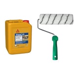 SIKA Sikagard 210 Protecteur Sol Mat, Hydrofuge, Imperméabilisant effet mat pour sols (Pavés, dalles, pierres), 5L, Incolore & Rodapin 13722 Rouleau pour sols, 22 cm, Couleur Aléatoire