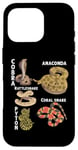 Coque pour iPhone 16 Pro Différents types de serpents pour les amateurs de serpents Reptile Zoo