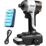 Visseuse à choc 20V max, couple de 230 Nm, moteur sans balai - Embout 1/4 pouce, batterie 2.0Ah, accessoires inclus et sac Litheli