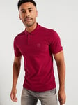 BOSS Passenger Slim Fit Short Sleeve Polo Shirt - Dark Red, Dark Red, Size 3Xl, Men