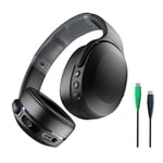 Skullcandy Crusher Evo Casque Supra-Auriculaire sans Fil avec Basses Sensorielles, Autonomie 40 h, Microphone, Compatible iPhone + Android + Appareils Bluetooth - Noir