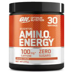 Optimum Nutrition Amino Energy Pre Workout Powder, Energy Drink with Amino Acids, BCAA and L-Glutamine, Food Supplement with Vitamin C and Caffeine, Orange Cooler Flavour, 30 Servings, 270 g