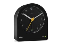 Braun Bc22, Quartz Vekkerklokke, Rund, Sort, Gult, 12 Timers, Alarm, Analog