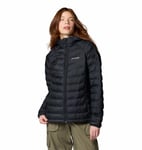 Columbia Women's Powder Lite Hooded Jacket, Hooded Puffer Jacket, Black, Size XL