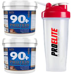 2 x Nutrisport 90+ Protein Powder Low Fat High Protein 5kg-CHOCOLATE+FREE SHAKER