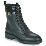 Calvin Klein Jeans Boots RUBBER SOLE COMBAT BOOT W/HW Svart dam