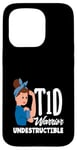 Coque pour iPhone 15 Pro Sensibilisation au diabète de type 1 Guerrier T1D indestructible