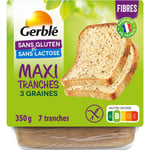 Pain De Mie Maxi Tranches 3 Graines Sans Gluten Gerble - Le Paquet De 350 G